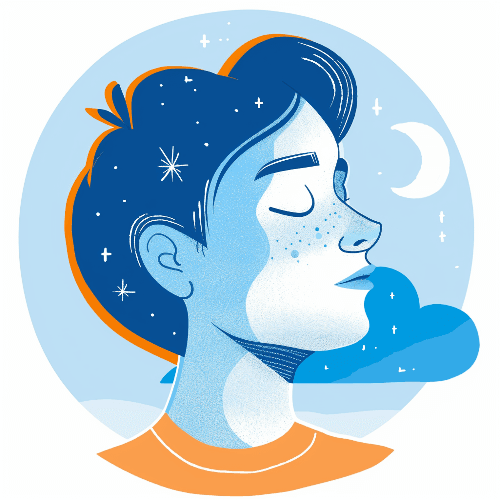 Abstract picture of young man asleep