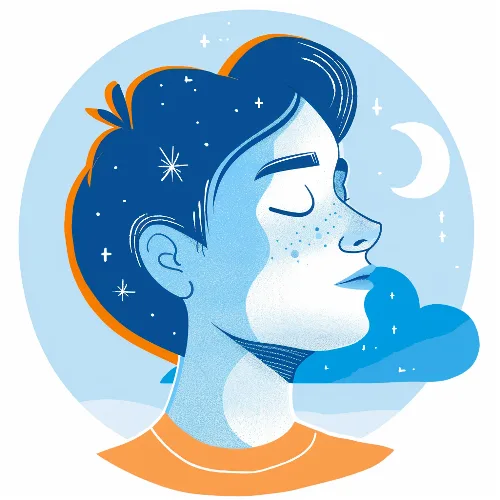 Abstract picture of young man asleep