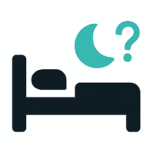 Icon of bed, moon, and question mark